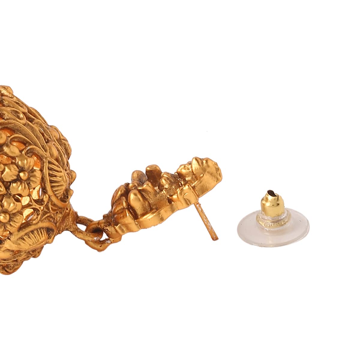 Women Gold Plated Traditional Temple Jewelry Set Antique Necklace Set with Earrings and Maangtikka for Women and Girls