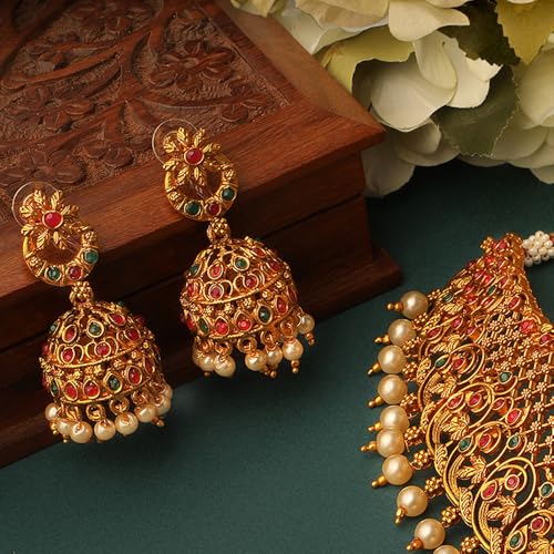 Fashion Latest Stylish Fancy Pearl Choker Traditional Jewellery Set for Women