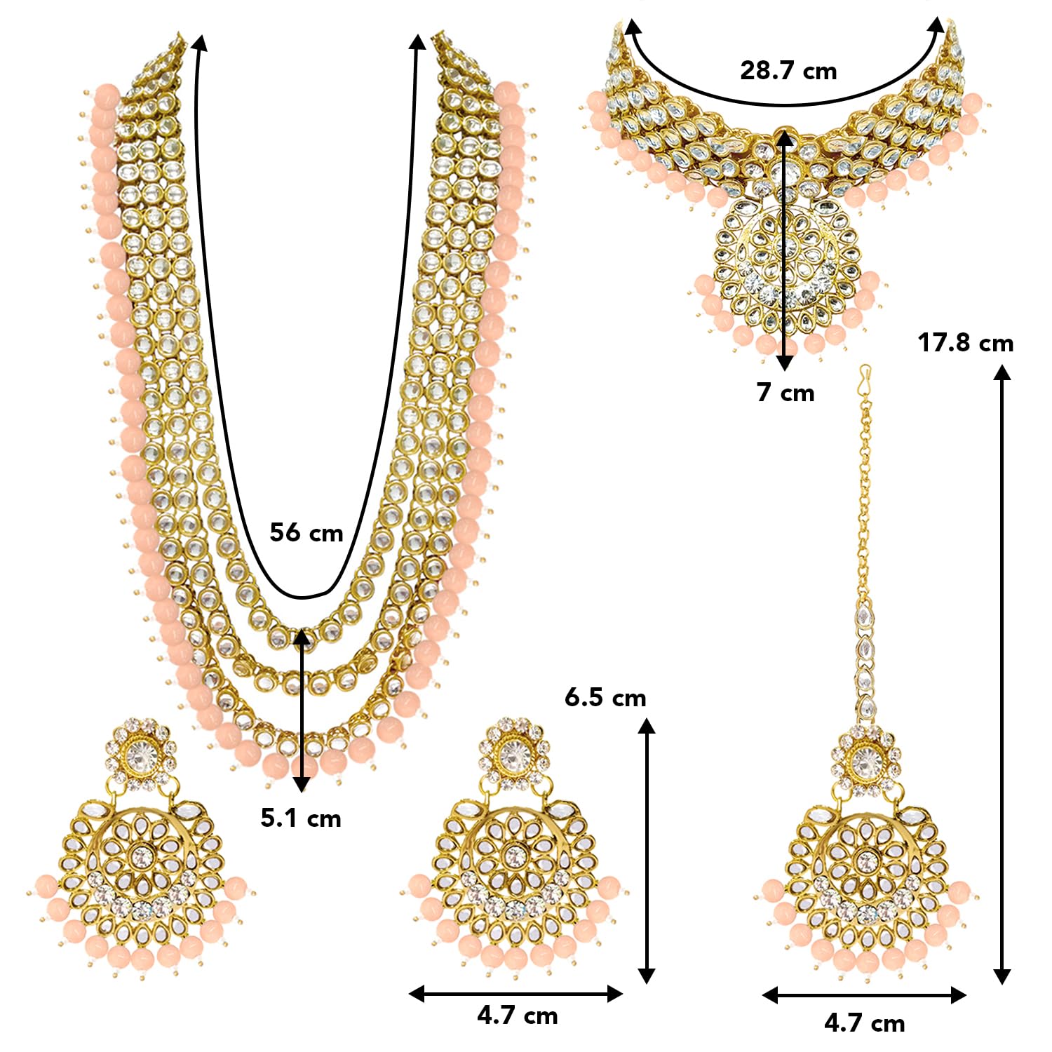 Kundan Faux Pearl Bridal Jewelry Set Gift for Women