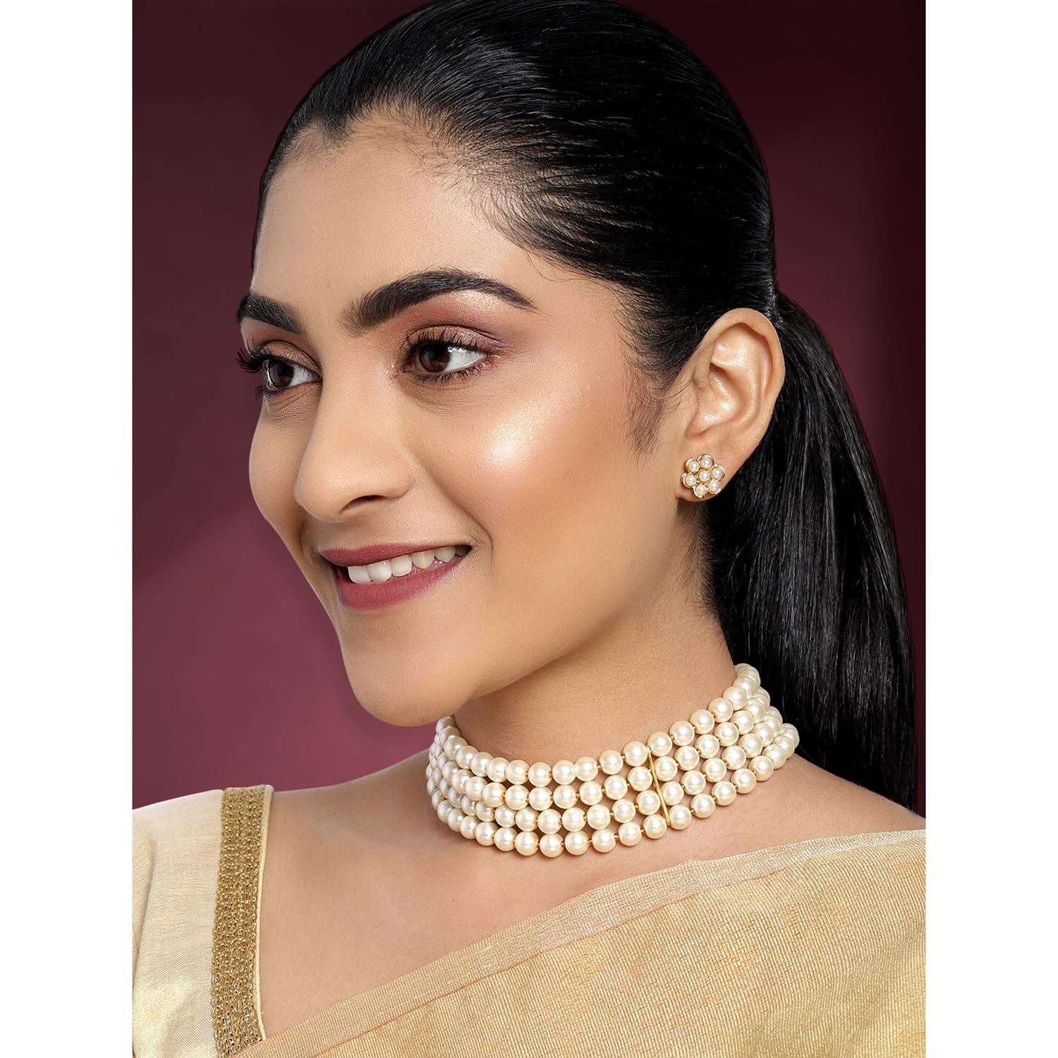 Faux Pearl Necklace & Jewelry Set Gift for Women