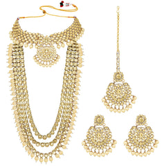 Kundan Faux Pearl Bridal Jewelry Set Gift for Women