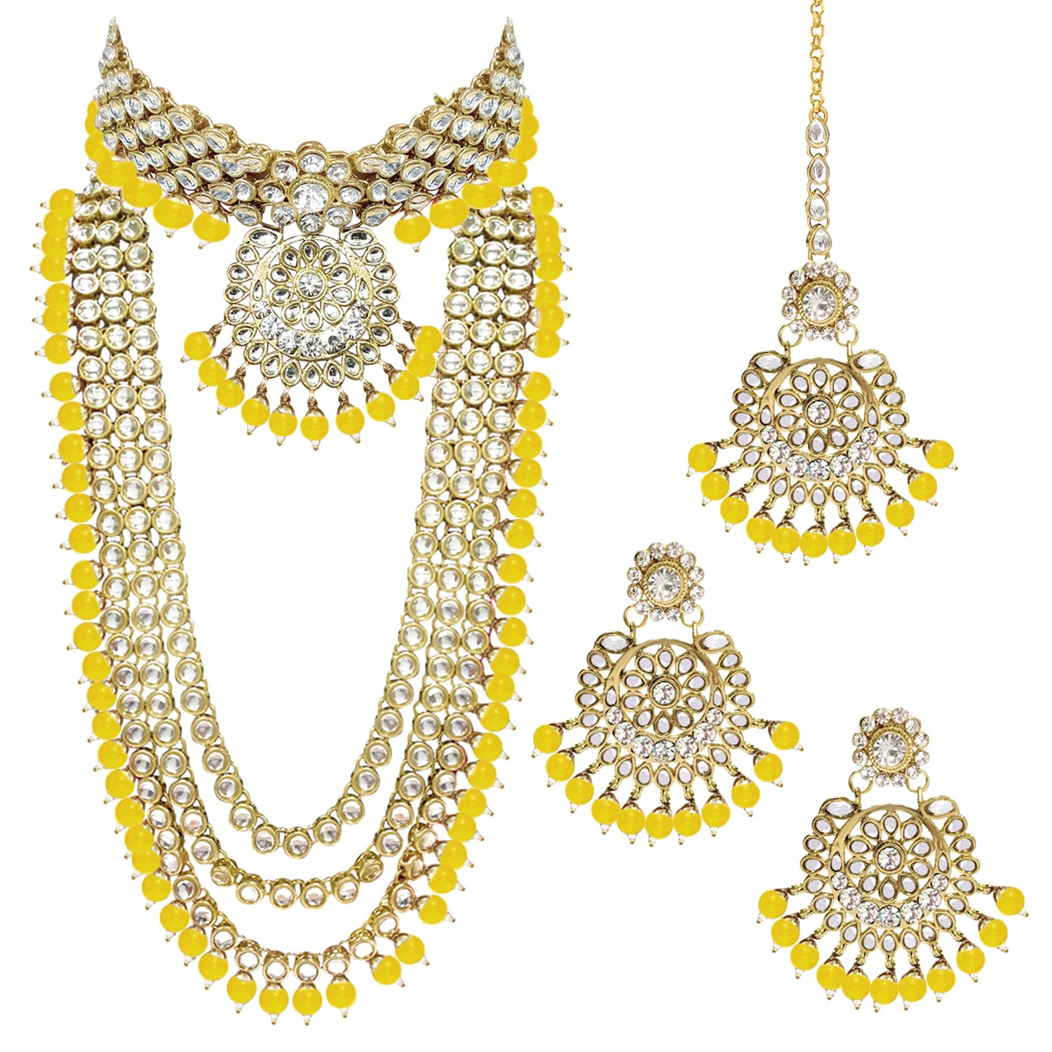Kundan Faux Pearl Bridal Jewelry Set Gift for Women