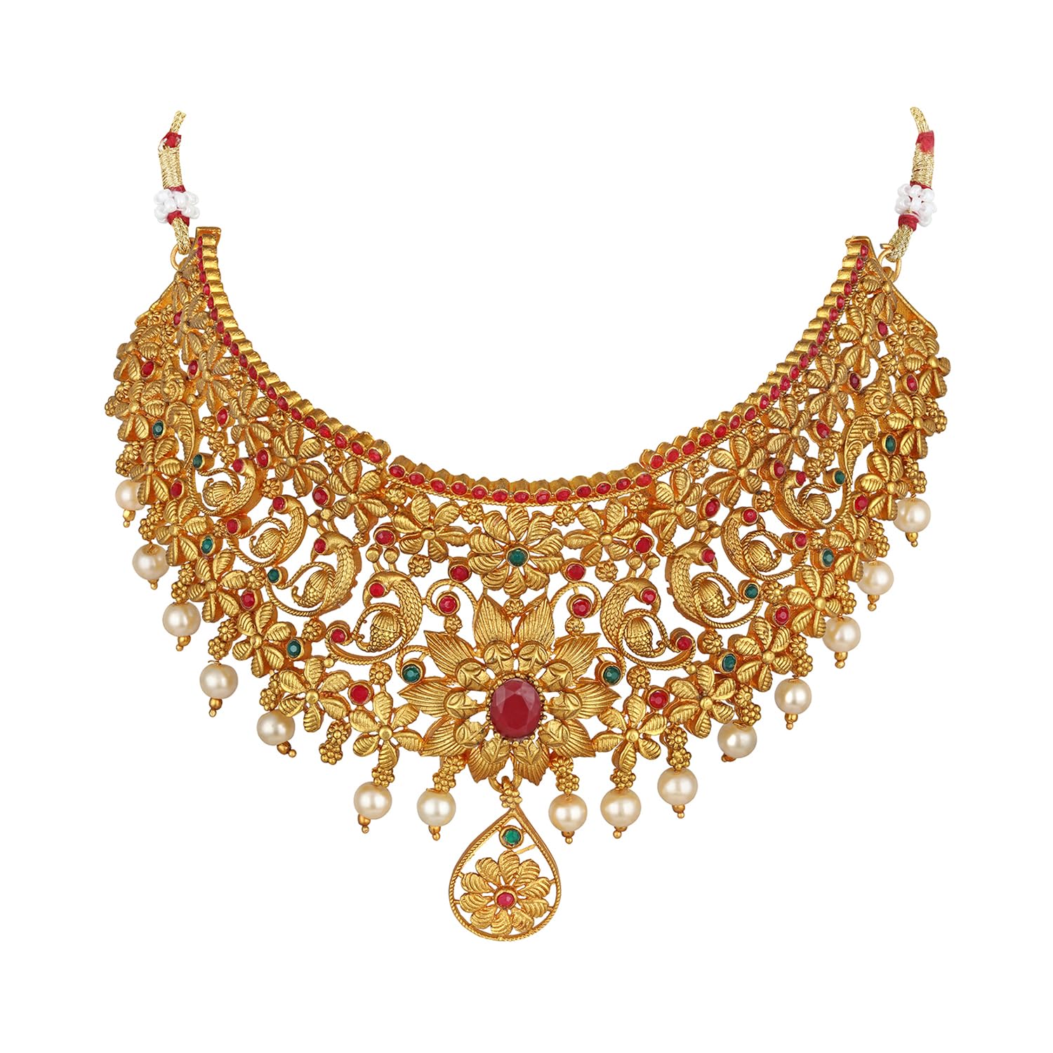 Fashion Latest Stylish Fancy Pearl Choker Traditional Jewellery Set for Women