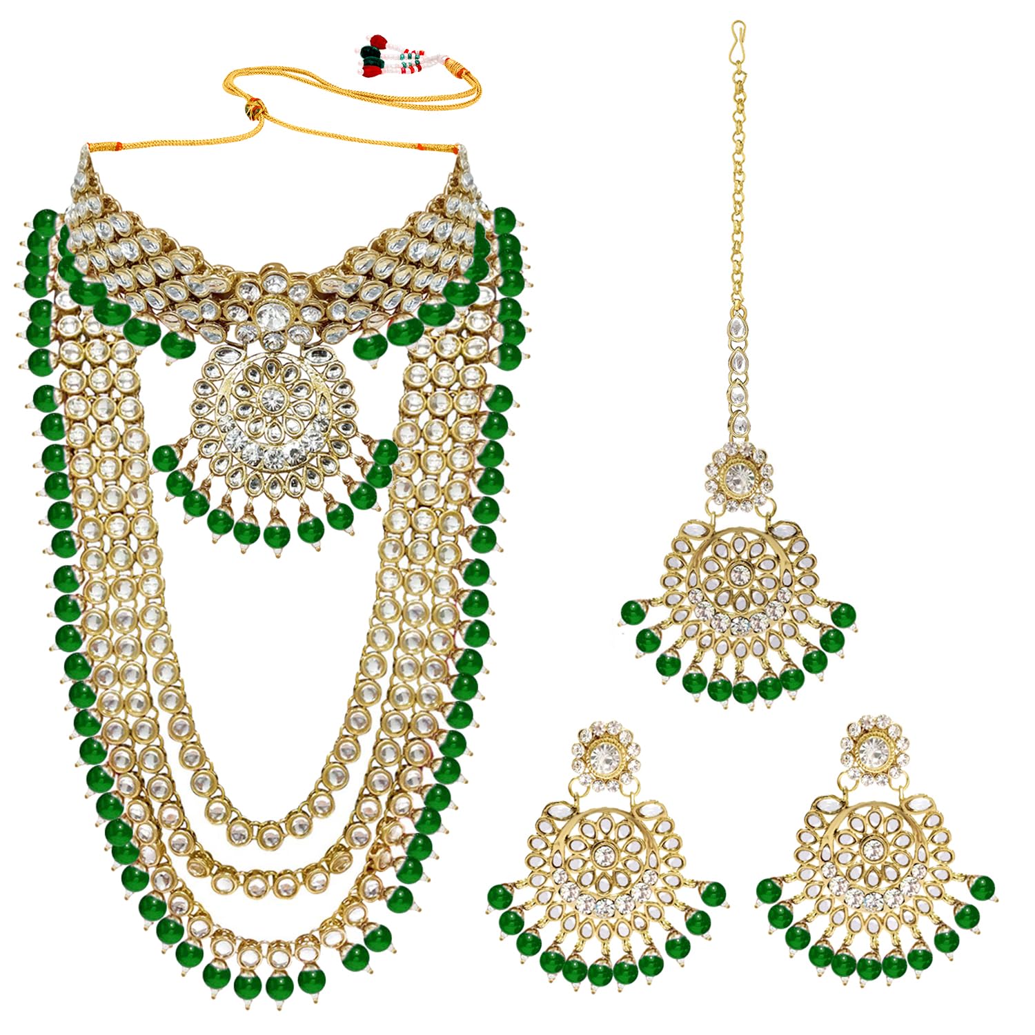 Kundan Faux Pearl Bridal Jewelry Set Gift for Women