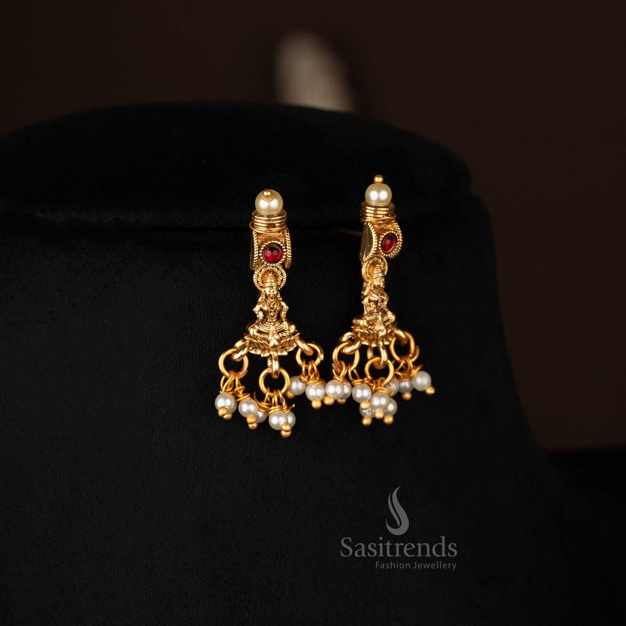 Latest Traditional Temple Necklace Jewellery Set with Jhumka Earrings for Women and Girls