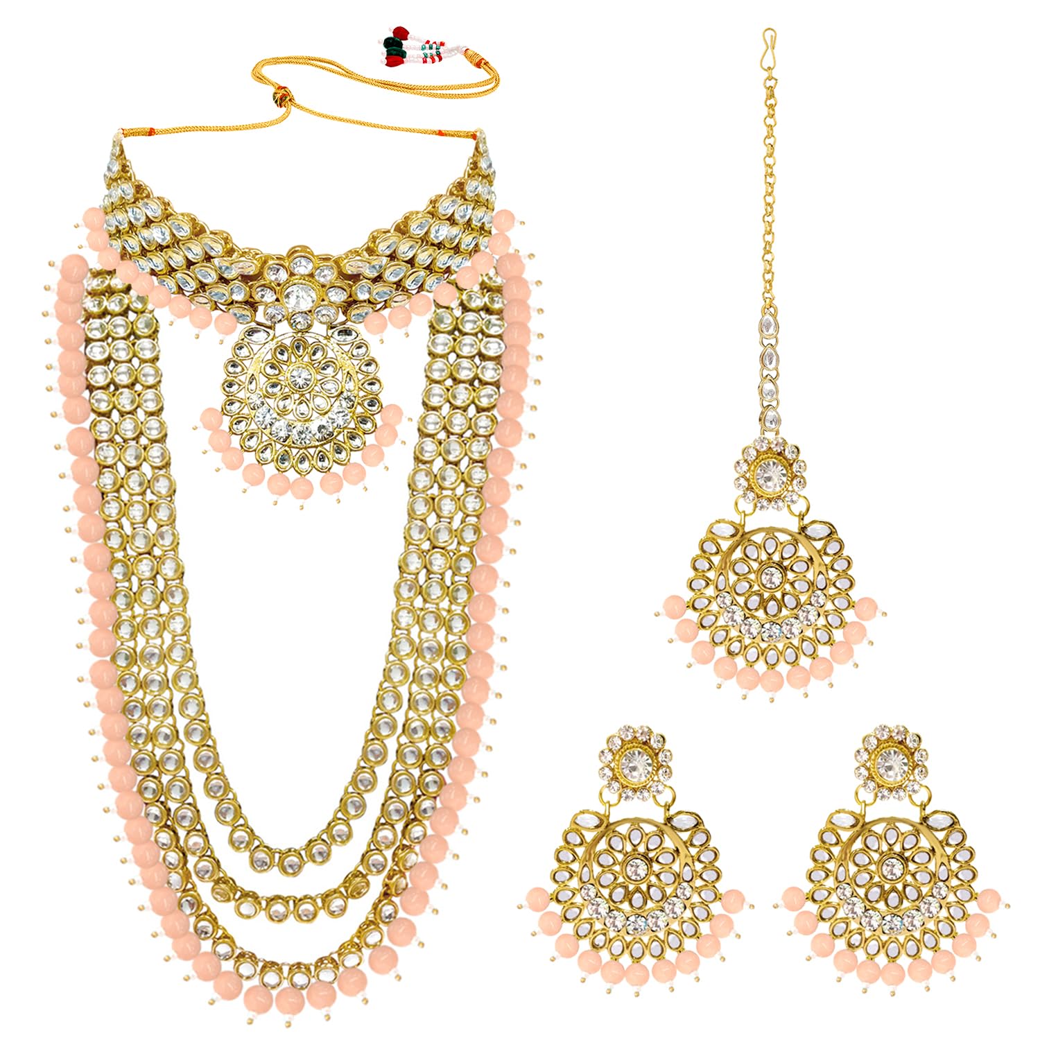 Kundan Faux Pearl Bridal Jewelry Set Gift for Women