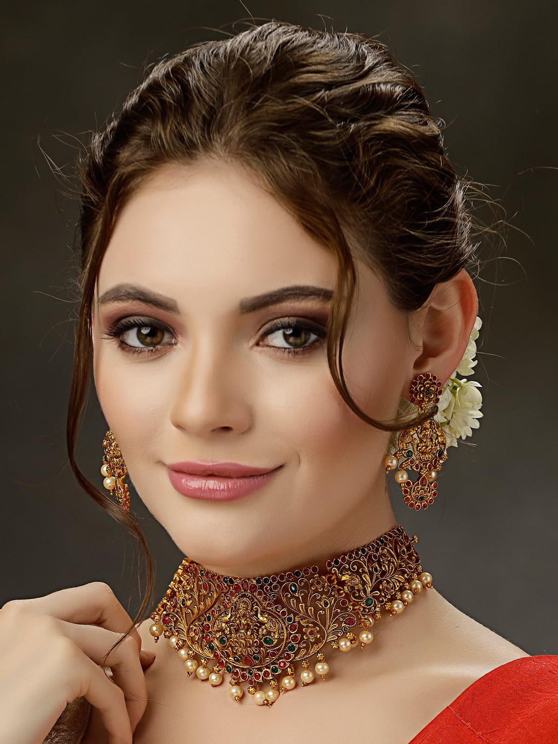 Fashion Latest Stylish Fancy Pearl Choker Traditional Jewellery Set for Women