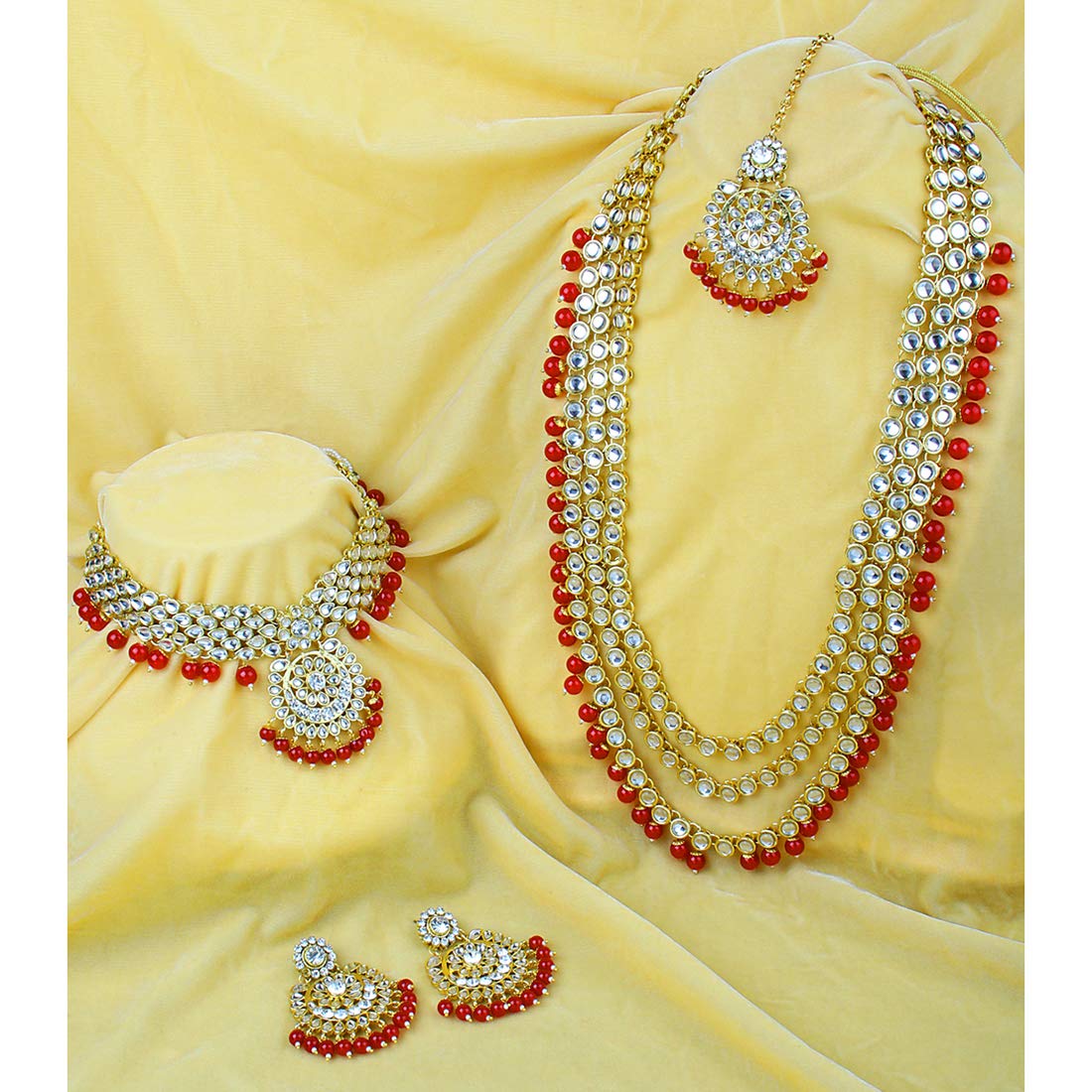 Kundan Faux Pearl Bridal Jewelry Set Gift for Women