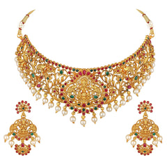 Fashion Latest Stylish Fancy Pearl Choker Traditional Jewellery Set for Women