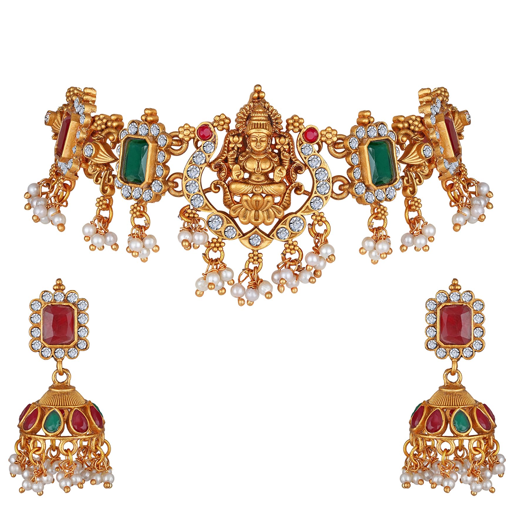 Fashion Latest Stylish Fancy Pearl Choker Traditional Jewellery Set for Women