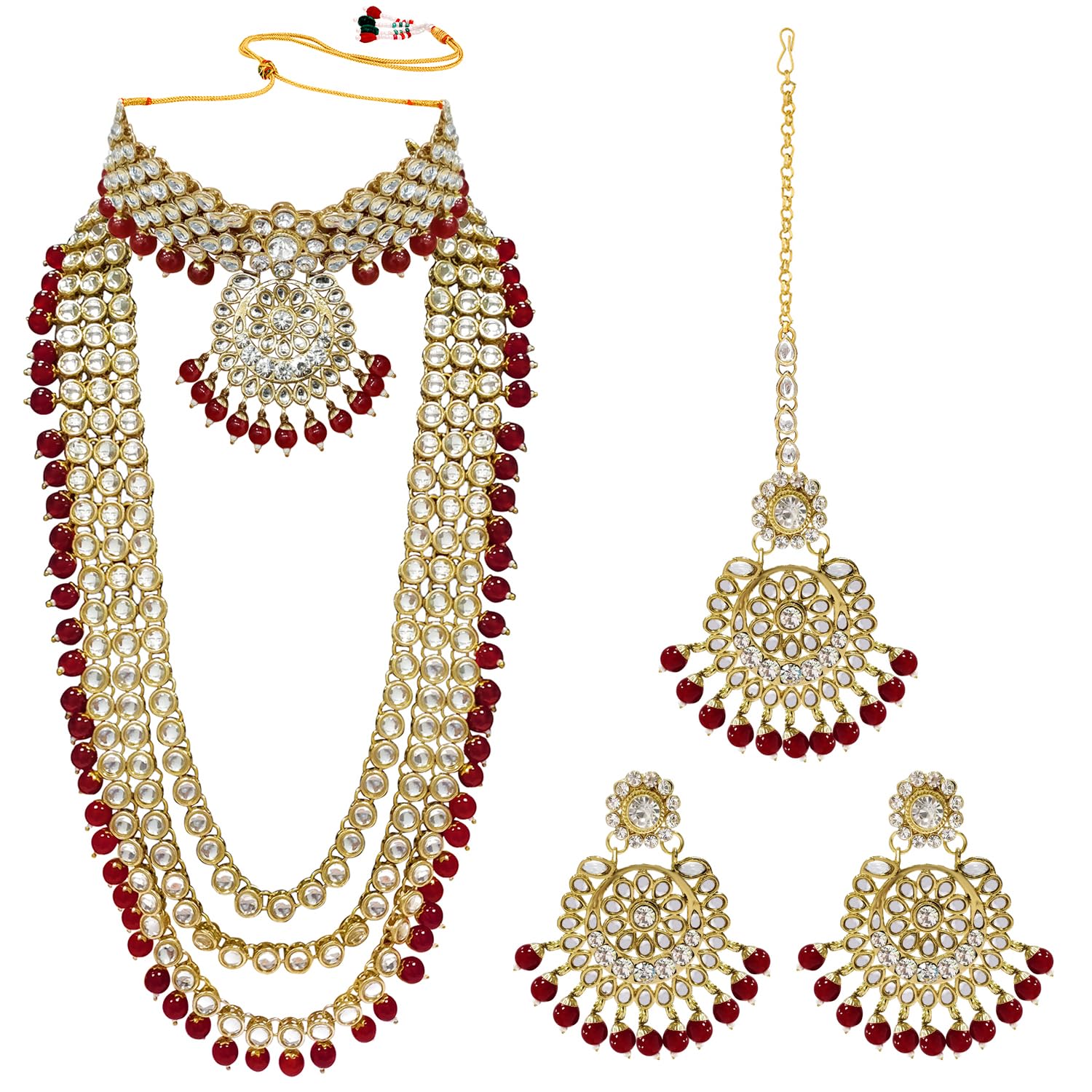 Kundan Faux Pearl Bridal Jewelry Set Gift for Women