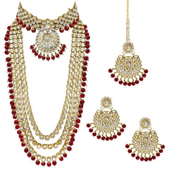 Kundan Faux Pearl Bridal Jewelry Set Gift for Women