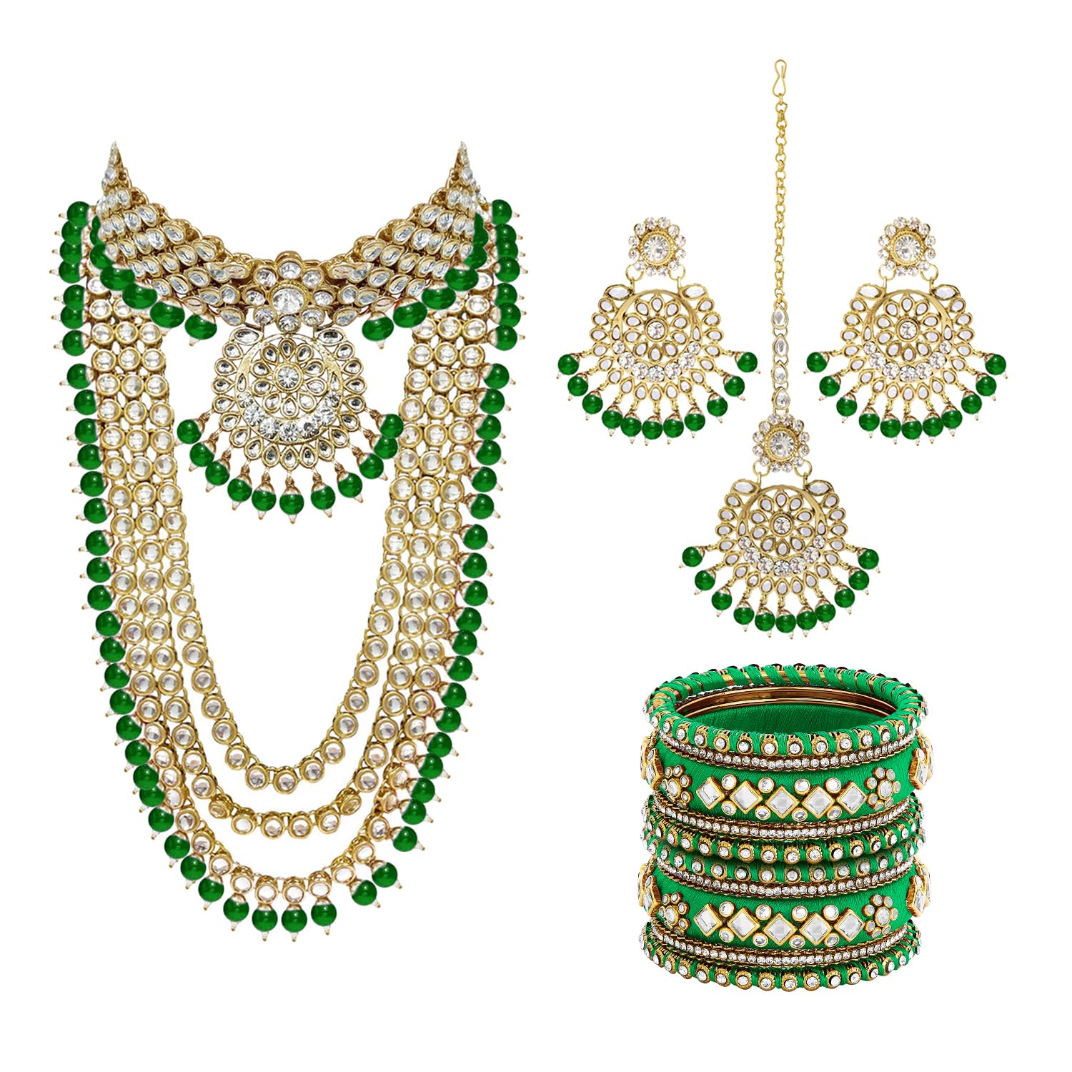 Kundan Faux Pearl Bridal Jewelry Set Gift for Women