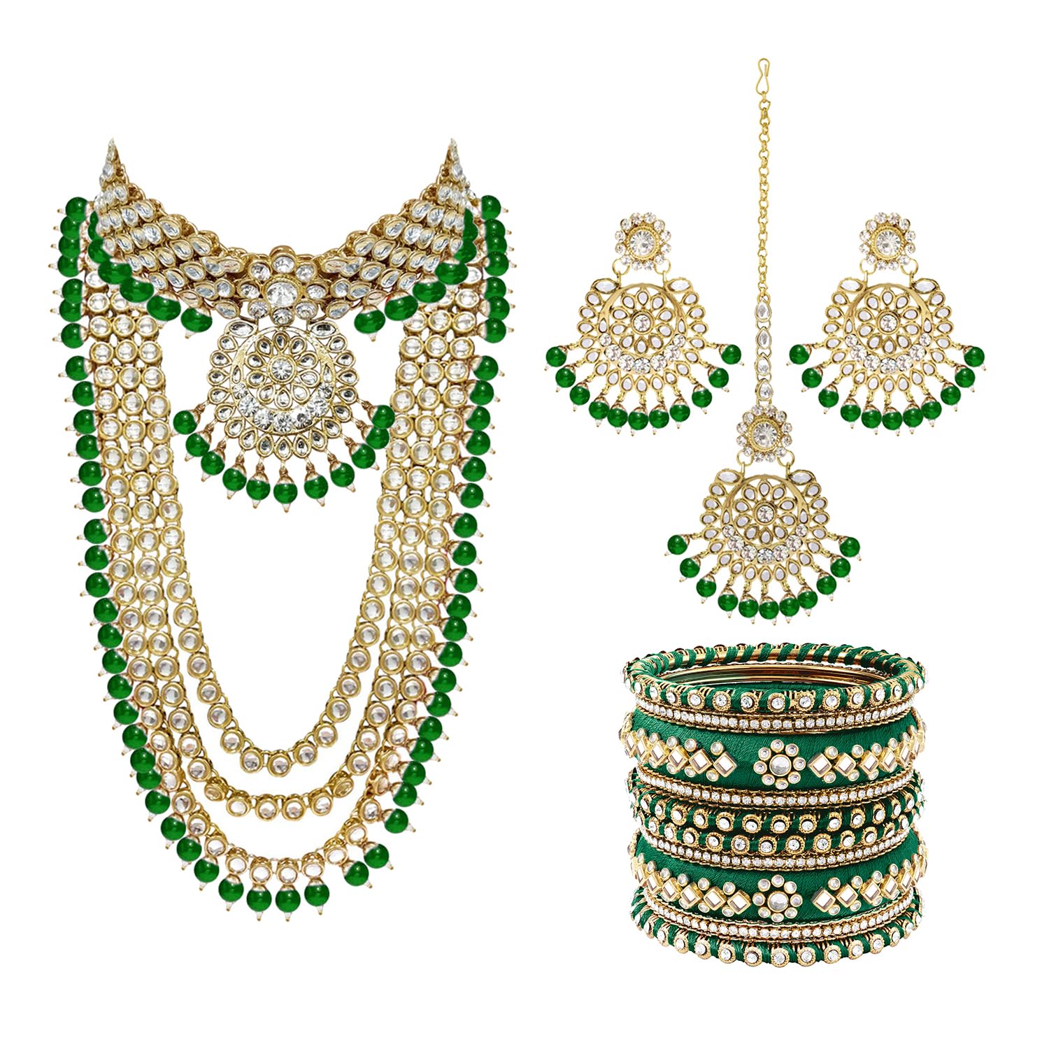 Kundan Faux Pearl Bridal Jewelry Set Gift for Women