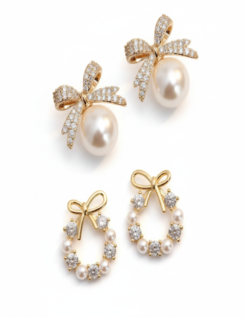 Eloria Combo Pack of 2 Korean Stud Earrings For Women And Girls