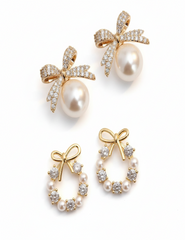 Eloria Combo Pack of 2 Korean Stud Earrings For Women And Girls