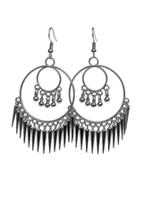 Silver Spiked Statement Earrings