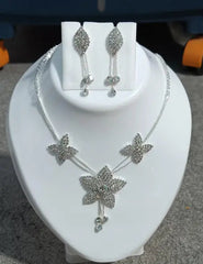 Women Necklace Jewelry white set with earring maangtika