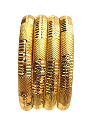 Gold plated metal bangle set