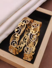 New Unique Fancy Bangles Gold Plated For Women 2 Piece And Girls