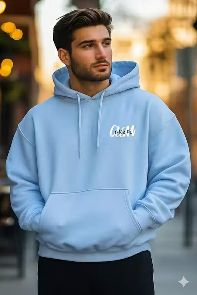 Men's "Call of the Ocean" Hoodie - Light Blue Nautical Ship Sweatshirt