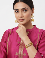 New Unique Fancy Bangles Gold Plated For Women 2 Piece And Girls
