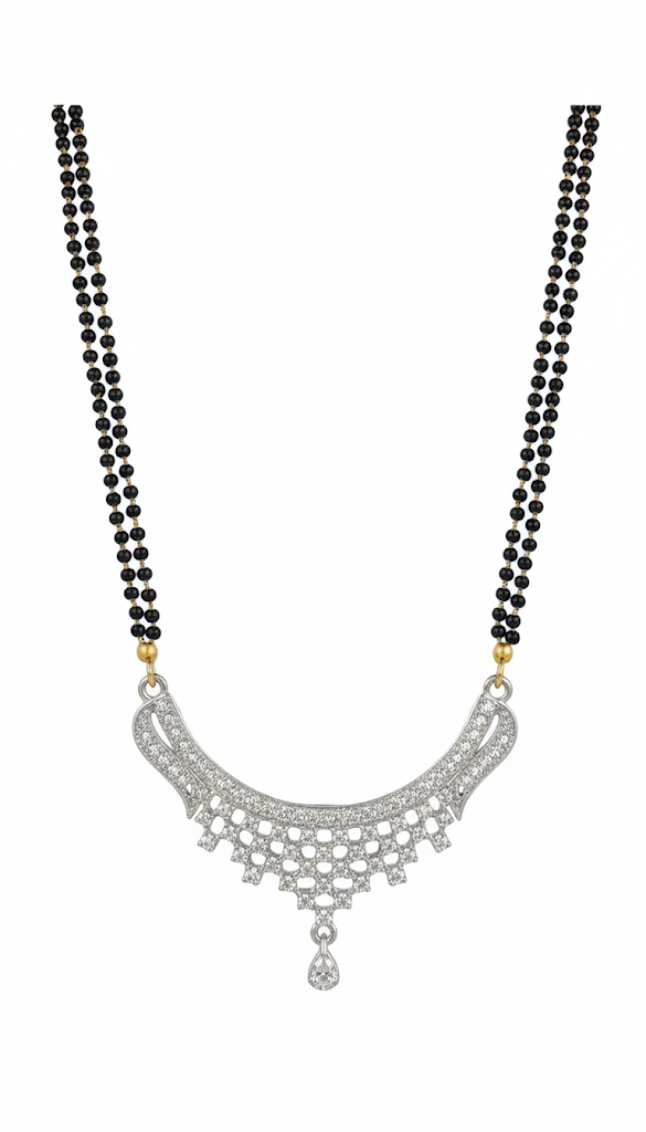 Elegant Silver-Plated AD Mangalsutra for Women
